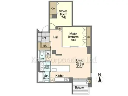 JOYLUXE THE RESIDENCE AKIYA(1SLDK/3階)の間取り写真