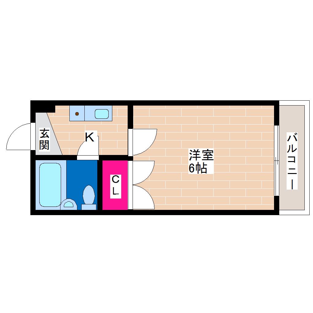 ミタカホーム8番(1K/2階)の間取り写真