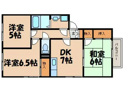 フレグランス畠山弐番館(3DK/1階)の間取り写真