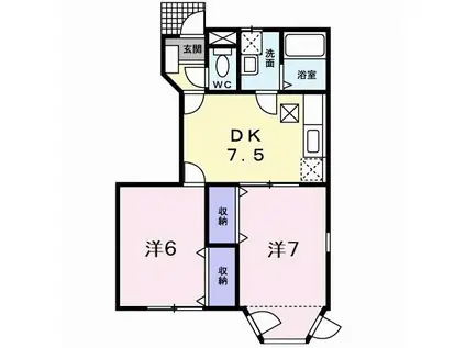 COUNTRY II(2DK/1階)の間取り写真