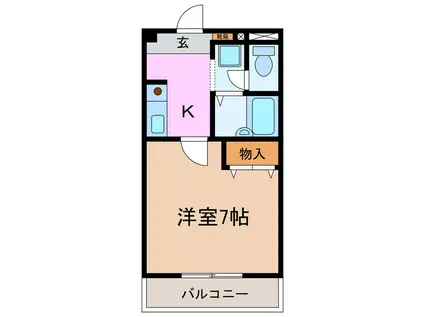 ハウスKIII(1K/3階)の間取り写真