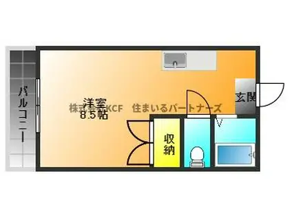 クラウンハイツ(ワンルーム/2階)の間取り写真