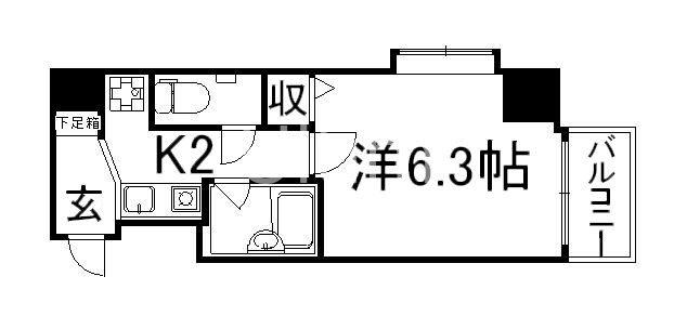 ベラジオ四条堀川(1K/7階)の間取り写真