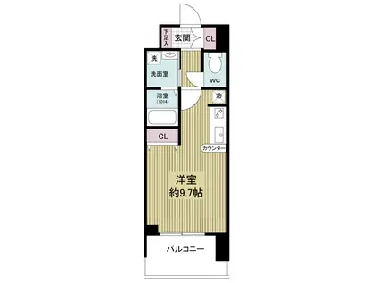 グランカーサ梅田北(1K/13階)の間取り写真