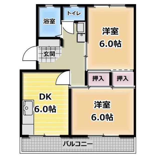 セントポーリア(2DK/3階)の間取り写真