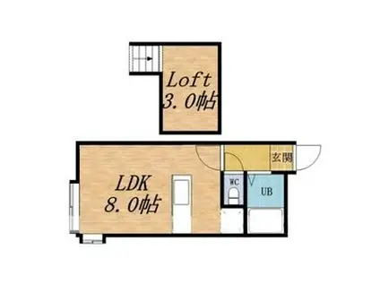 ミニハウス(ワンルーム/2階)の間取り写真