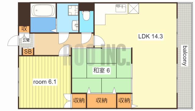 ハイツメロディ(2LDK/1階)の間取り写真