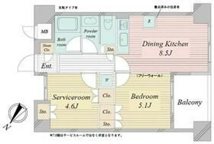 アクティ東仲通り 4階階 間取り