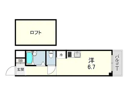 CHOCOHOUSE北野(ワンルーム/3階)の間取り写真