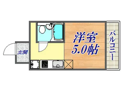 ラ・レジダンス・ド・エリール(ワンルーム/8階)の間取り写真