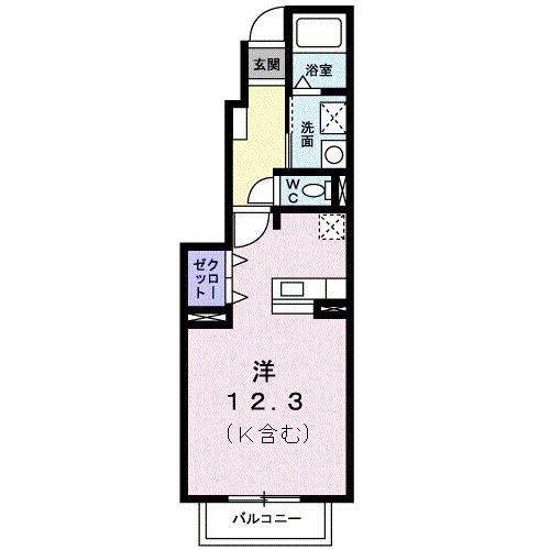 NOWLIFEB(ワンルーム/1階)の間取り写真