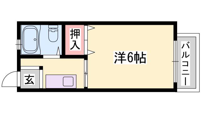 東辻井ハイツ(1K/1階)の間取り写真