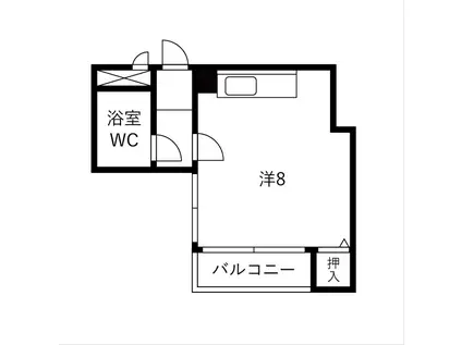 ベルビラ那古野(ワンルーム/4階)の間取り写真