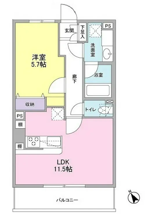 ベルドミール玉川 1階階 間取り