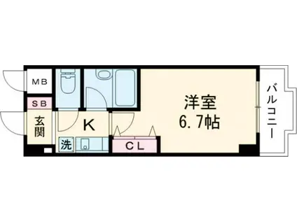 エスリード三宮フラワーロード(1K/3階)の間取り写真