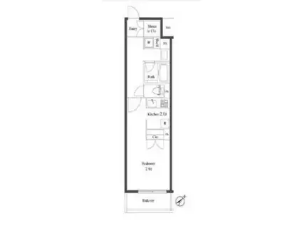 プライマル小石川(1K/3階)の間取り写真