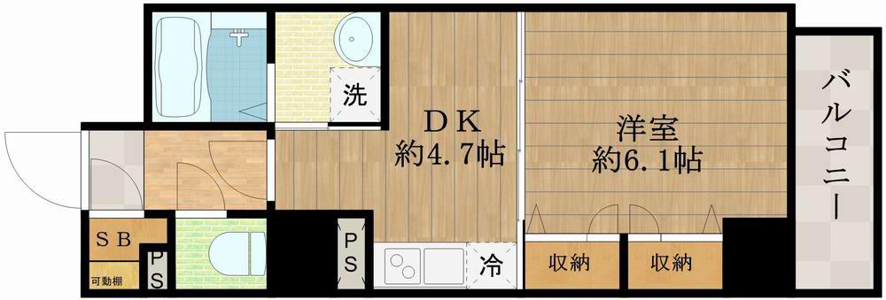 エステムコート心斎橋イーストIIIエクシード(1DK/9階)の間取り写真
