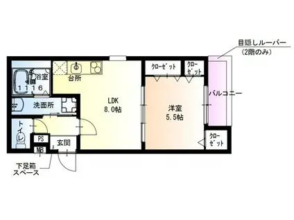 フジパレス堺北花田V番館(1LDK/2階)の間取り写真