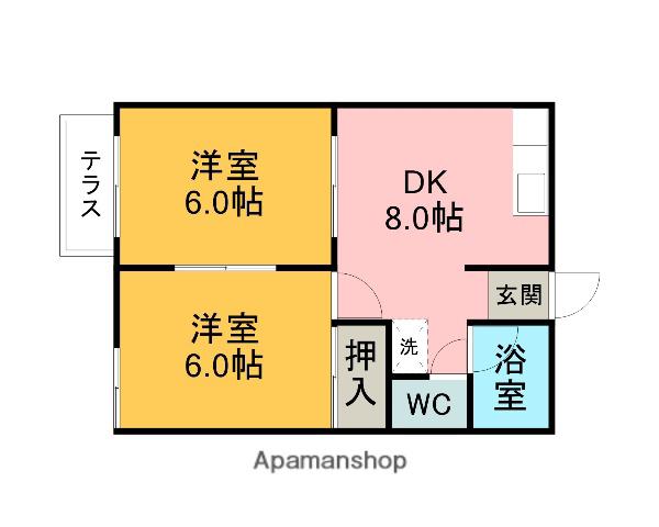 シティコーポセブン(2DK/1階)の間取り写真