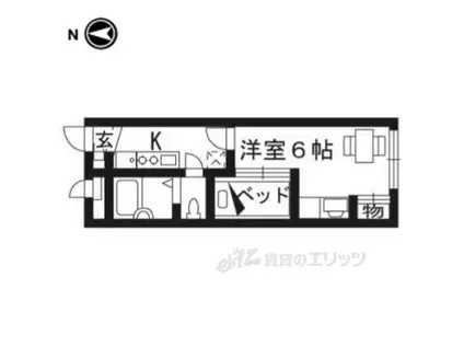 レオパレス川端御池(1K/2階)の間取り写真