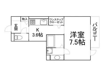 エストドミール野田(1K/2階)の間取り写真