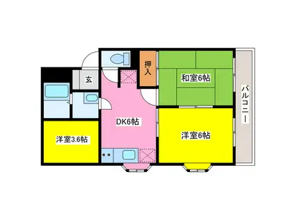 メゾン陣屋下(3DK/1階)の間取り写真