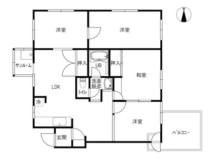 サンヒルズ花(4LDK/3階)の間取り写真