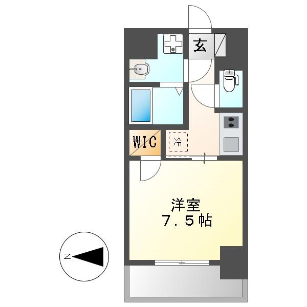 ステージファースト名古屋尾頭橋(1K/9階)の間取り写真