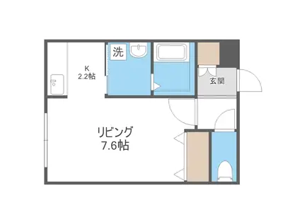 オルタナティブスターリン44(1K/1階)の間取り写真