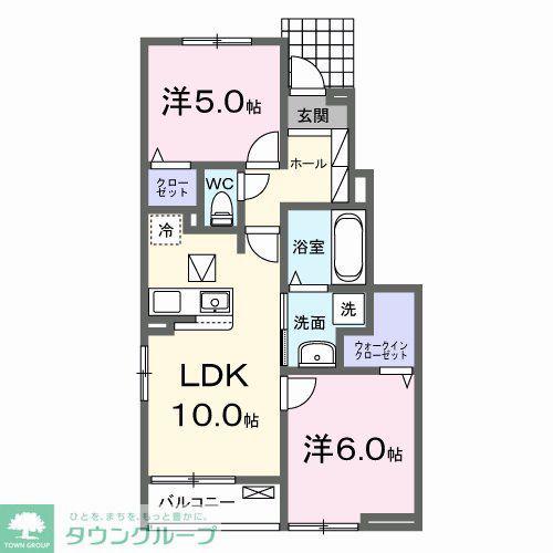 コータ・コートみずほ F(2LDK/1階)の間取り写真