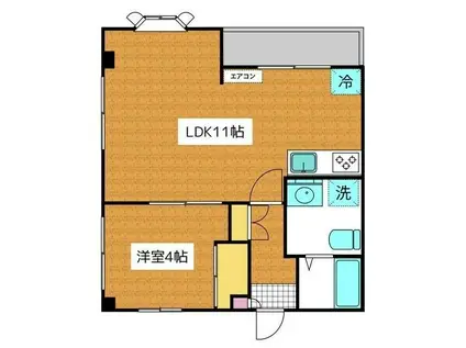 グリーンパレスMK(1LDK/2階)の間取り写真