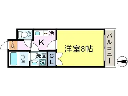 いずみガーデン(1K/2階)の間取り写真