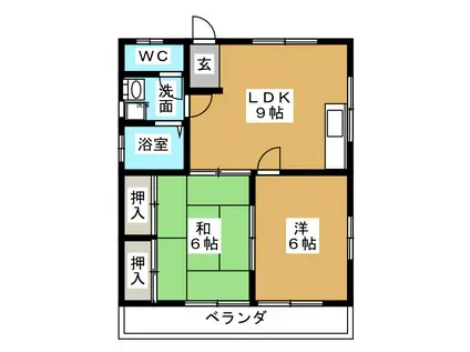 ヴェストシュタット三和III(2LDK/1階)の間取り写真