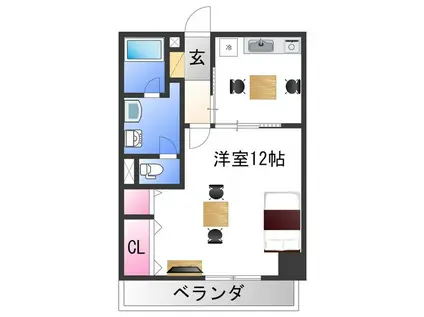 エル・カスティージョワカヤマ(1DK/10階)の間取り写真