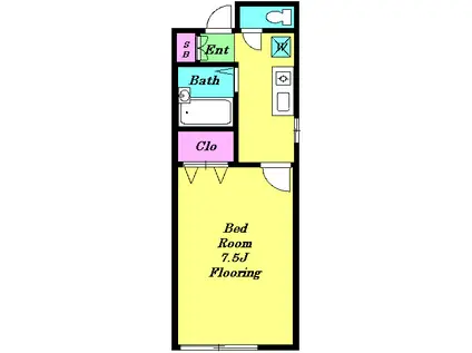 トワゾー鷺宮(1K/1階)の間取り写真