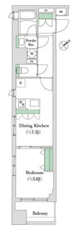 デュオ・スカーラ東日本橋 6階階 間取り