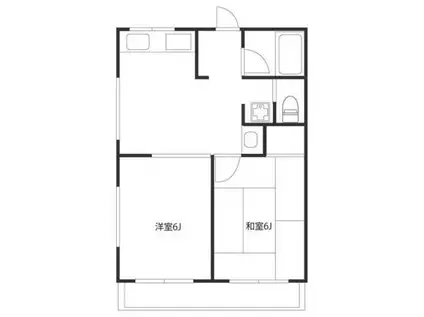 山崎ビル(2DK/2階)の間取り写真