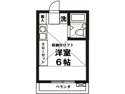 高円寺ヴィレッヂII(ワンルーム/2階)の間取り写真