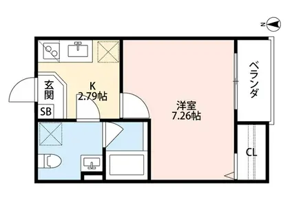 TS-001(1K/1階)の間取り写真