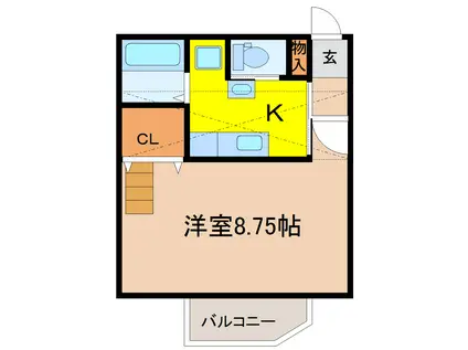 グレイズヒルズ(1K/2階)の間取り写真