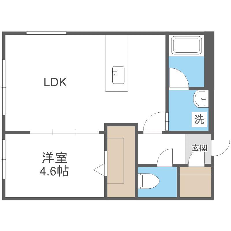 カレラ学園前(1LDK/3階)の間取り写真