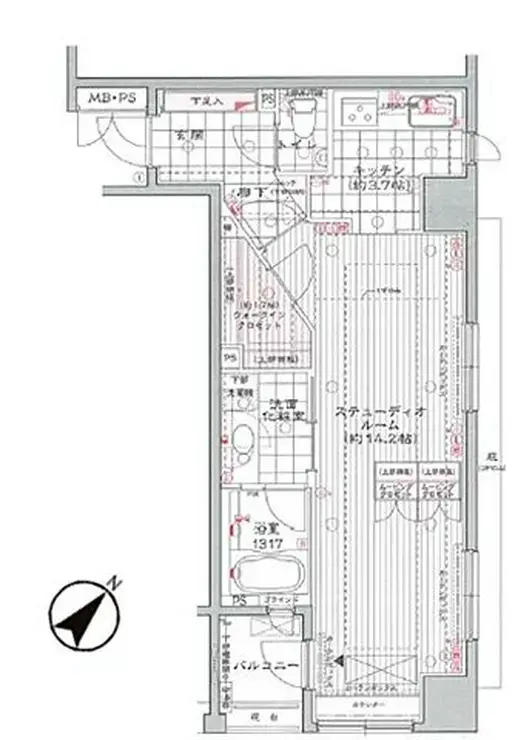 クオス銀座エスト・プルミエ 9階階 間取り