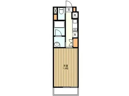 エクシーブ西国立(1K/2階)の間取り写真