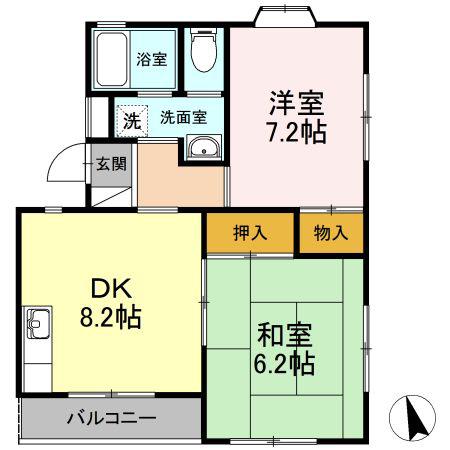 ヴァンヴェール(2DK/2階)の間取り写真