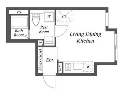 ルクレ馬込(ワンルーム/1階)の間取り写真