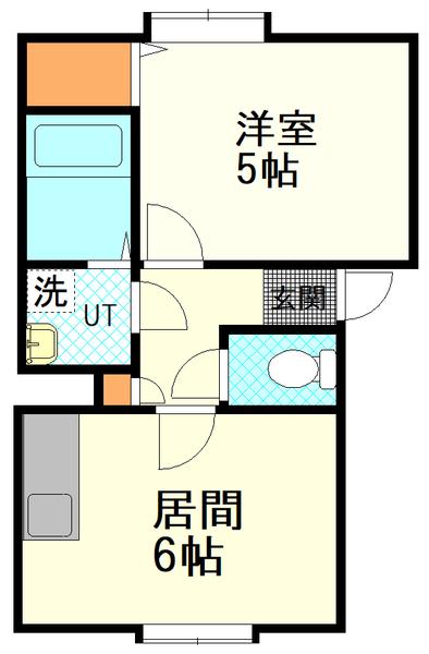 カステル北野(1DK/3階)の間取り写真