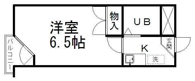 ベルシティ旭ヶ丘(1K/5階)の間取り写真