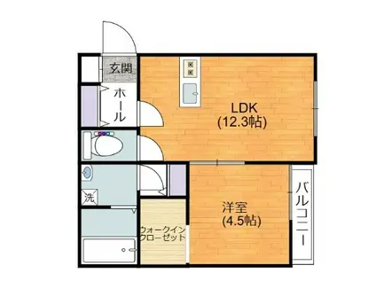 CELIS COURT(1LDK/1階)の間取り写真