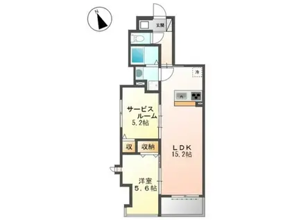 ネオブロッサム(1SLDK/1階)の間取り写真