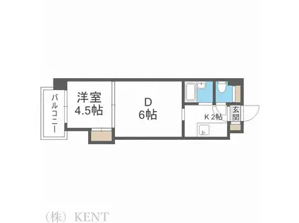 サングローリー(1LDK/4階)の間取り写真